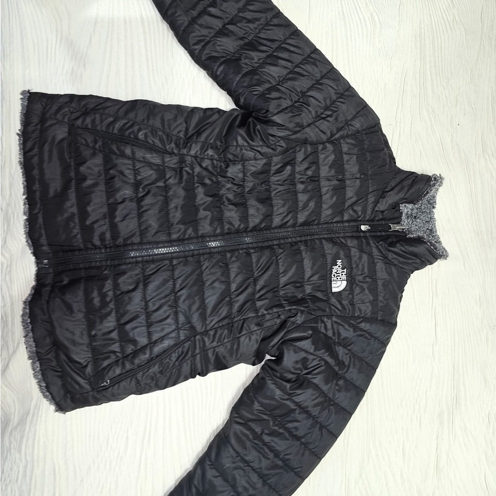 Black Quilted Jacket with Logo